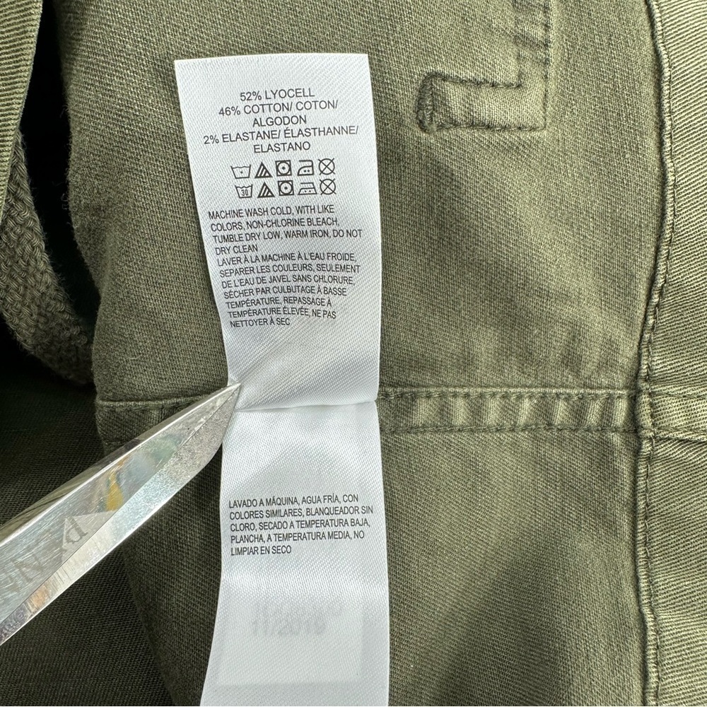 NWT Lucky Brand Green Chambray Utility Jacket Women’s Small Petite Zip Button - Picture 5 of 8